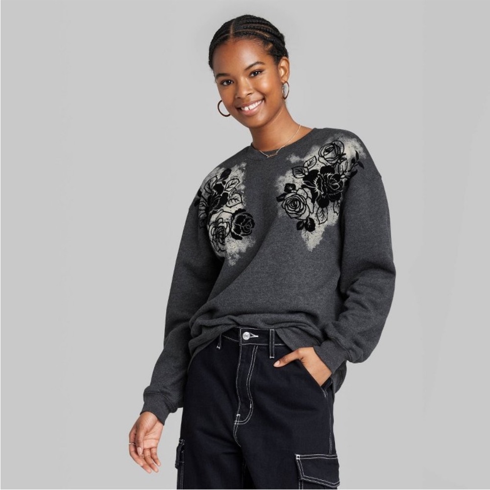 Wild Fable oversized floral dad sweatshirt - Picture 2 of 9